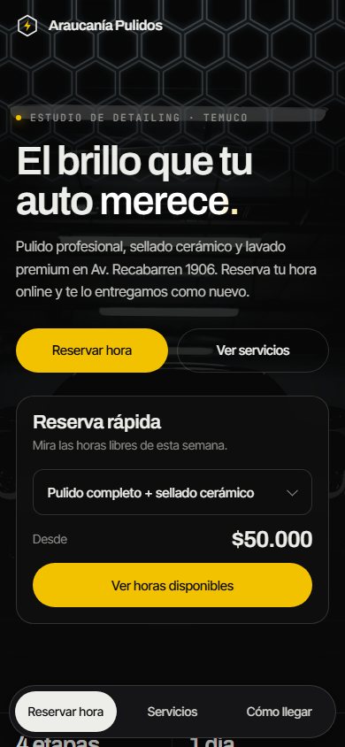 Página para un taller de detailing