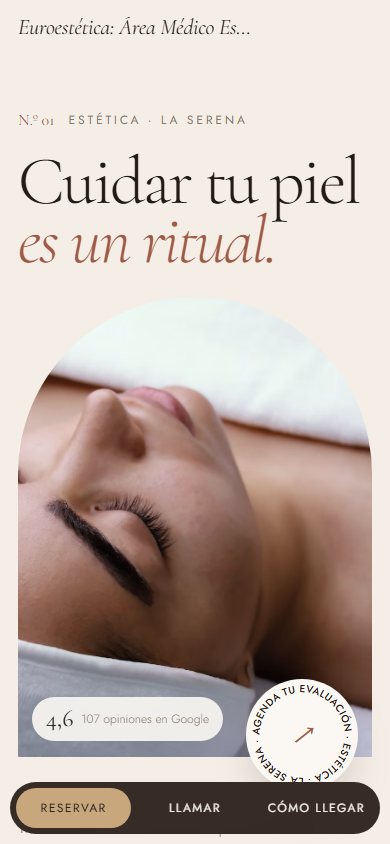 Página para un centro de estética